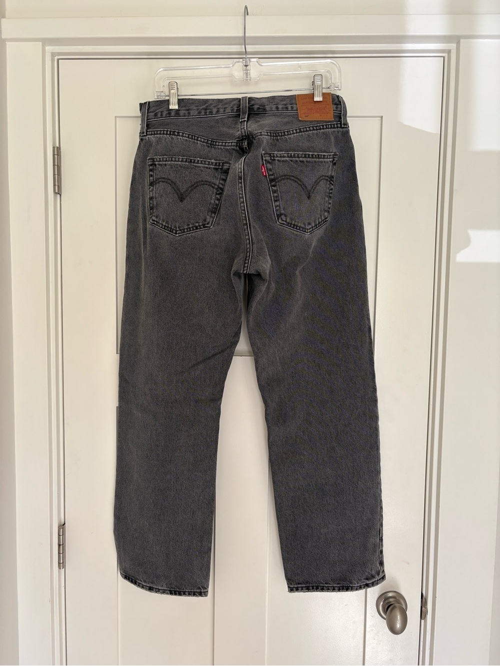 Levi’s 501 Straight Leg Jeans Grey Wash High Rise Button Fly Size 30 - Picture 3 of 10